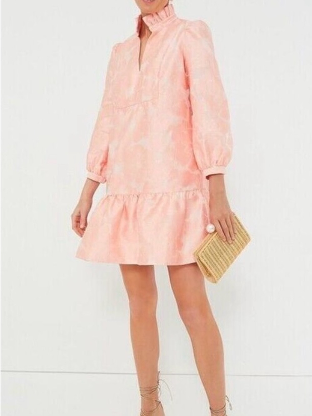 Tuckernuck Peach Ruffle-Hem Mini Dress size XXS NWT